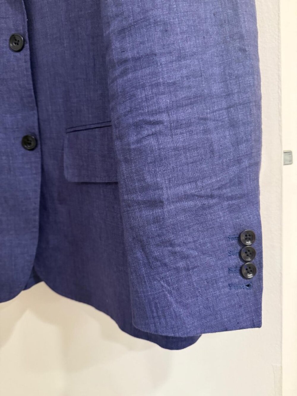 Slim Fit Linen Cotton Jacket (Cobalt Blue) - Picture 6 of 7
